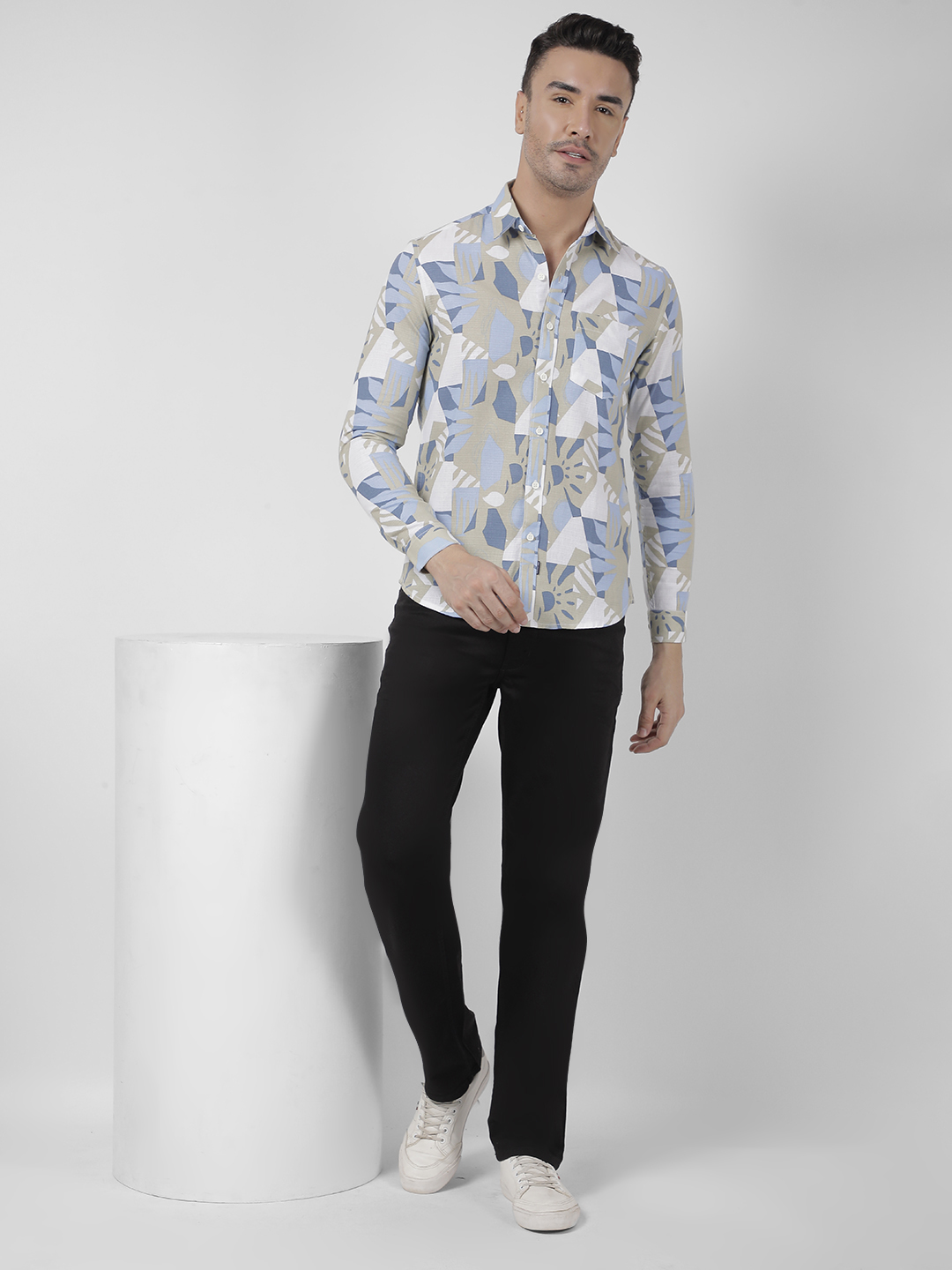 Numero Uno Men Geometric Print Slim Fit Shirt